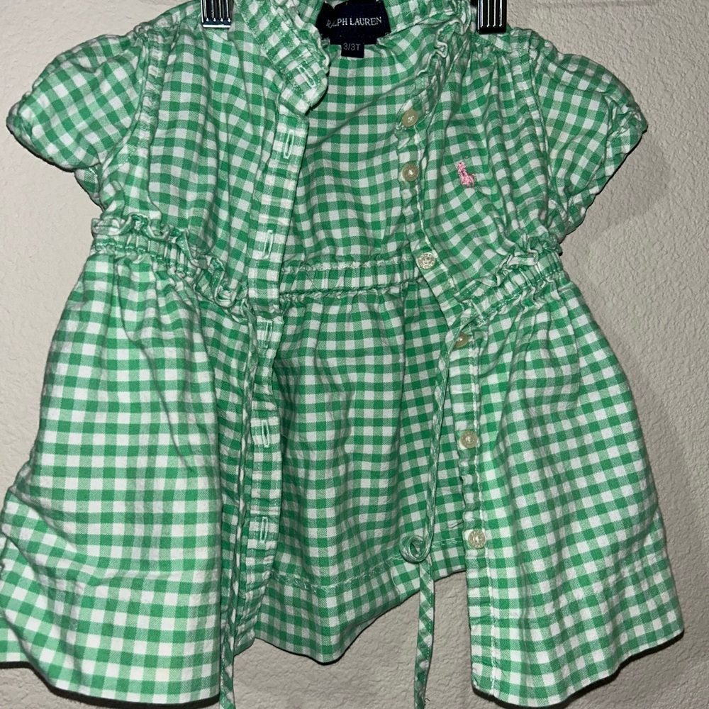 Ralph Lauren Kids Green Plaid Button Down Shirt